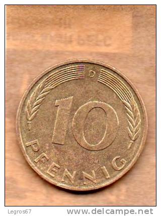 PIECE DE 10 PFENNIG RFA 1991 D - 10 Pfennig