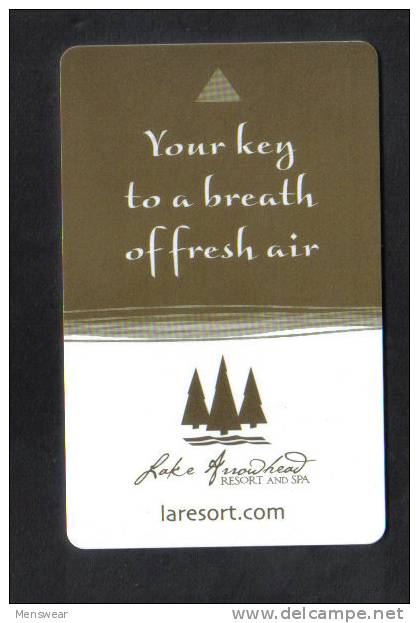 U.S.A.  - HOTEL KEY CARD   ( HOTEL LAKE ARROW HEAD RESORT AND SPA  )  CALIFORNIA - Hotel Keycards