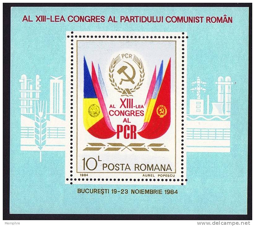 1984 M 12è Congrès Du Parti Communiste Roumain * - Blocks & Sheetlets