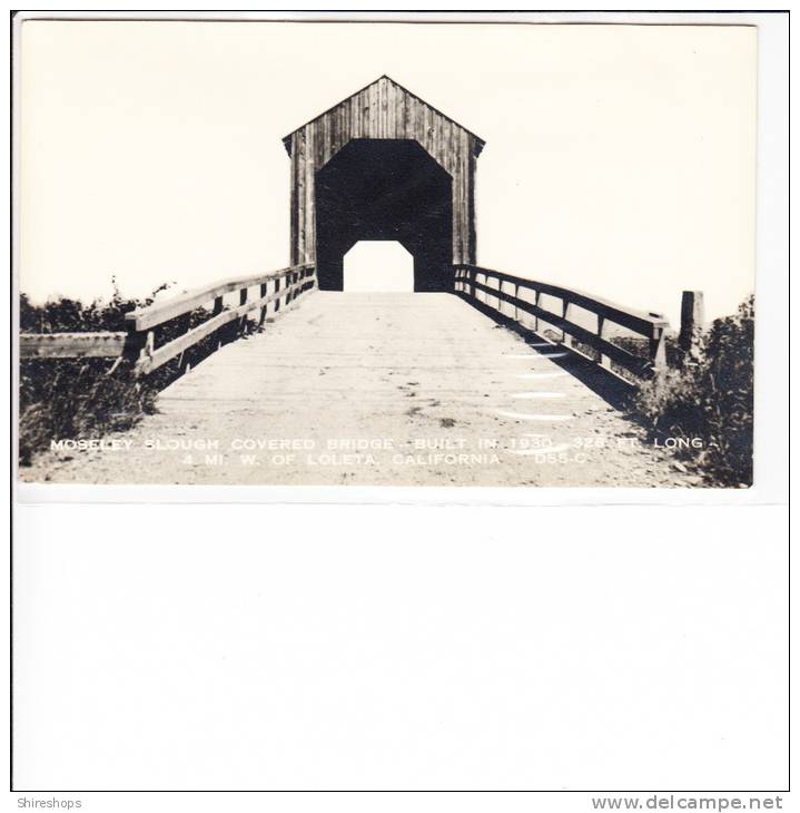 Real Photo Photograph Loleta California Moseley Slough Covered Bridge - Other & Unclassified