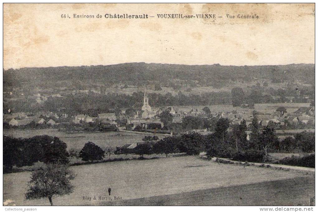 Cp , 86 , VOUNEUIL SUR VIENNE , Vue Générale , Environs De Chatellerault , Voyagée 1927 - Vouneuil Sur Vienne