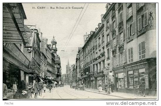 N°20381 -cpa Caen -rue St Jean Et Le Campanile- - Caen