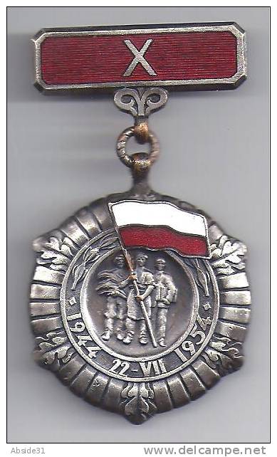 POLOGNE - Médaille Des 10 Ans De La République Populaire  - 1944 - 1954 - Sonstige & Ohne Zuordnung