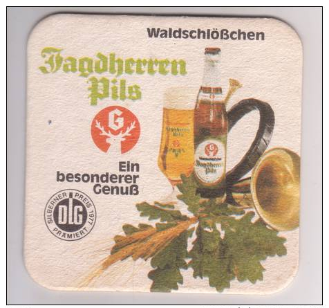 Jagdherren Waldschlößchen Brauerei Göbel Löhnberg , Pils - DLG 1977 - Bierdeckel