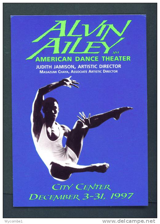 USA  -  Alvin Ailey Publicity Postcard  Unused As Scans - Danse