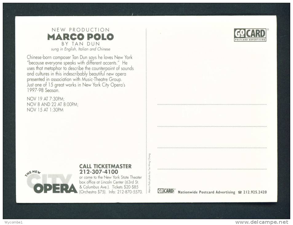 USA  -  Marco Polo Publicity Postcard  Unused As Scans - Opera