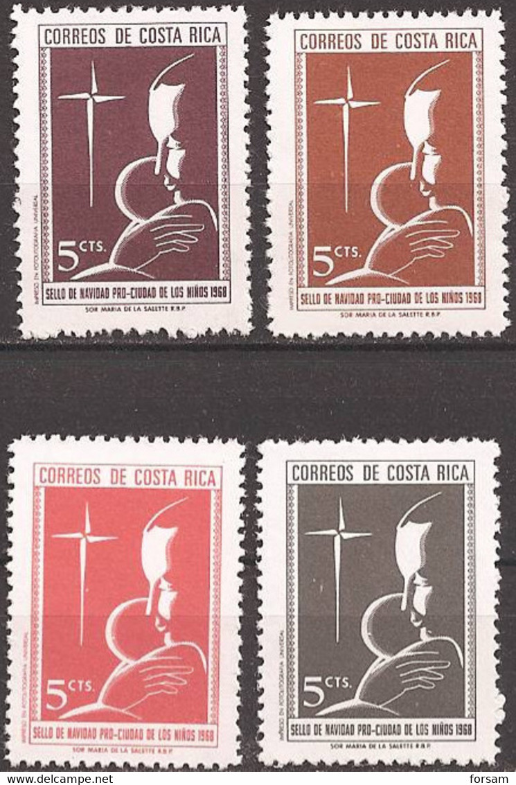 COSTA RICA..1968..Michel# 41-44...MNH...Zwangszuschlagsmarken. - Costa Rica