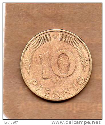 PIECE DE 10 PFENNIG RFA 1978 G - 10 Pfennig