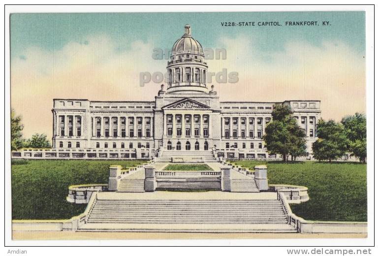 FRANKFORT Kentucky KY - STATE CAPITOL BUILDING - C1930s-40s Vintage Postcard [c2778] - Frankfort