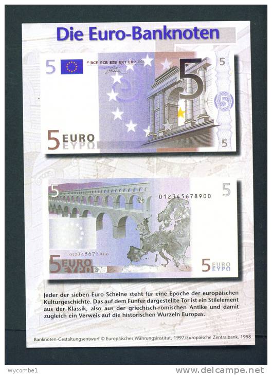 GERMANY  -  Introducing The Euro/Publicity Postcard/5 Euro  Unused As Scans - Monnaies (représentations)