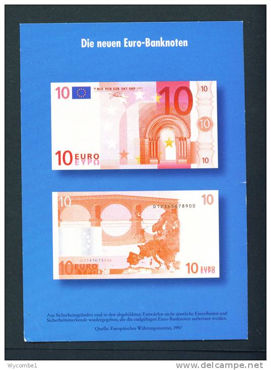 GERMANY  -  Introducing The Euro/Publicity Postcard/10 Euro  Unused As Scans - Coins (pictures)