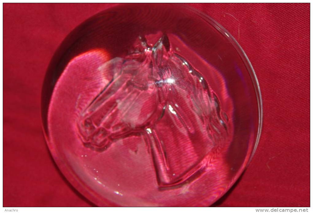 PRESSE PAPIER TETE DE CHEVAL VERRE CRISTAL / DECO TROPHEE - Paper-weights