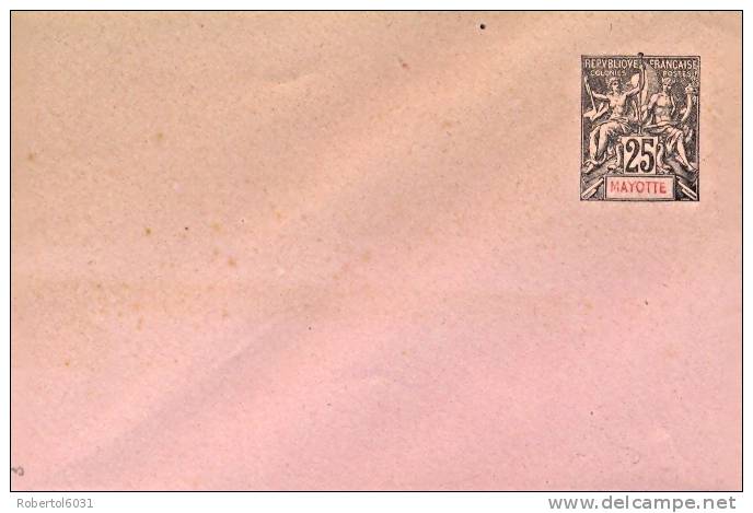 Mayotte Postal Stationery Envelope 25 C. Type "Groupe" Mint - Enteros Postales & PAP