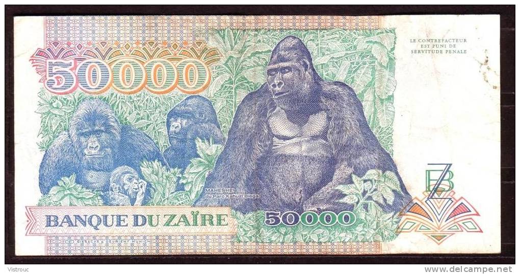 50.000 ZAÏRES - 24-4-1991 - Usagé Mais Frais - Used - Zaire