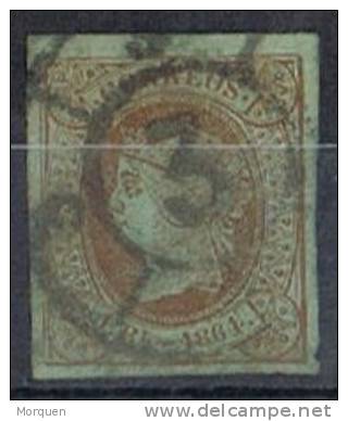 Sello 1 Real Isabel II 1864, Rueda Carreta 3 De CADIZ, Num 67 º - Oblitérés