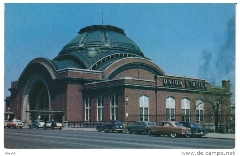 Tacoma WA Washington State, Union Station, Train Depot, Great 50s Auto Street Scene,  C1950s Vintage Postcard - Tacoma