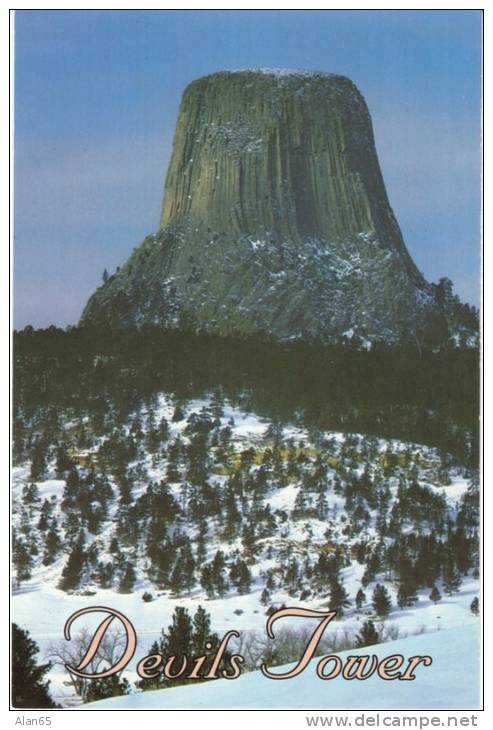 Devil's Tower WY Wyoming, National Monument, Geology, C1980s/90s Vintage Postcard - Altri & Non Classificati