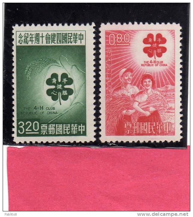 CHINA REPUBLIC TAIWAN FORMOSA 1962 ANNIVERSARY 4-H CLUB AGRICOLTURE GRAIN FARMER RICE CROPS NO GUM - Ongebruikt