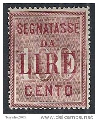 1884 REGNO SEGNATASSE 100 LIRE MH * - RR10662 - Taxe