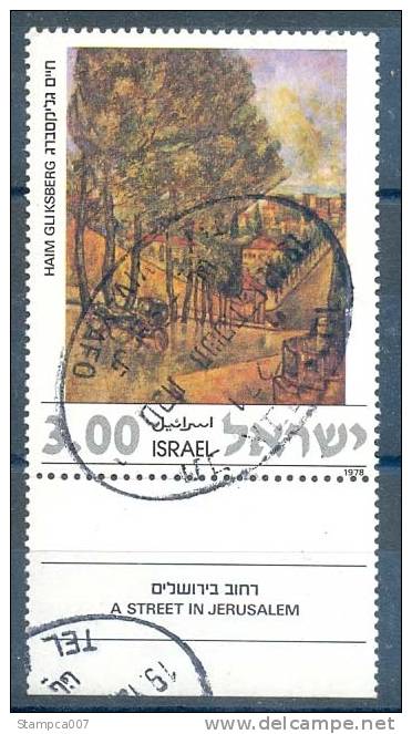 1978 Haim  Gliksberg Jerusalem  + Tab Used Cancelled Centrale Stempel - Usados (con Tab)