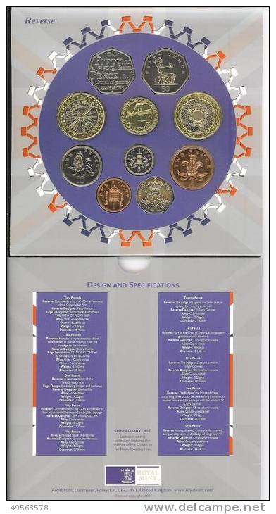 GRAN BRETAGNA - Serie Monete FDC 2005  - - Mint Sets & Proof Sets