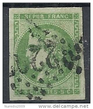 1870-71 FRANCIA USATO CERERE 5 CENT - FR004 - 1870 Bordeaux Printing