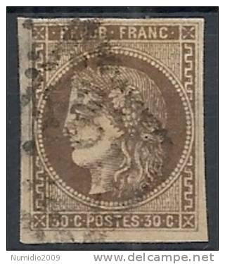 1870-71 FRANCIA USATO CERERE 30 CENT - FR004 - 1870 Bordeaux Printing