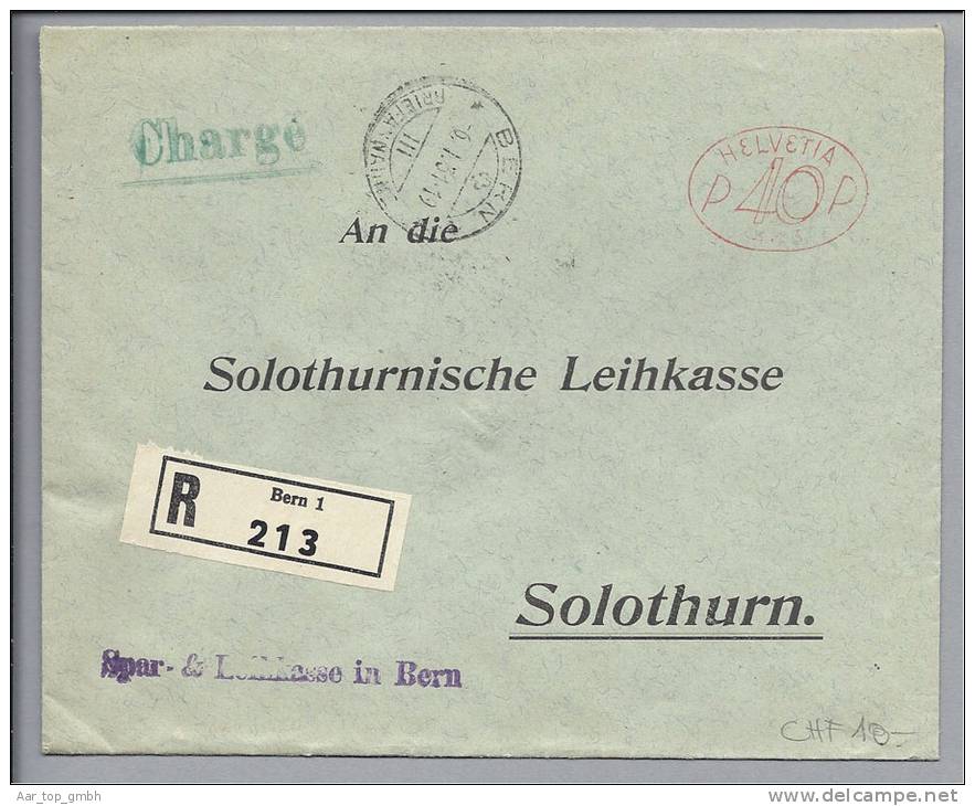 CH Frankiermaschinen Firmenfreistempel Bern 1931-01-06 P40P Spar-&Leihkasse In Bern R-Brief - Affranchissements Mécaniques