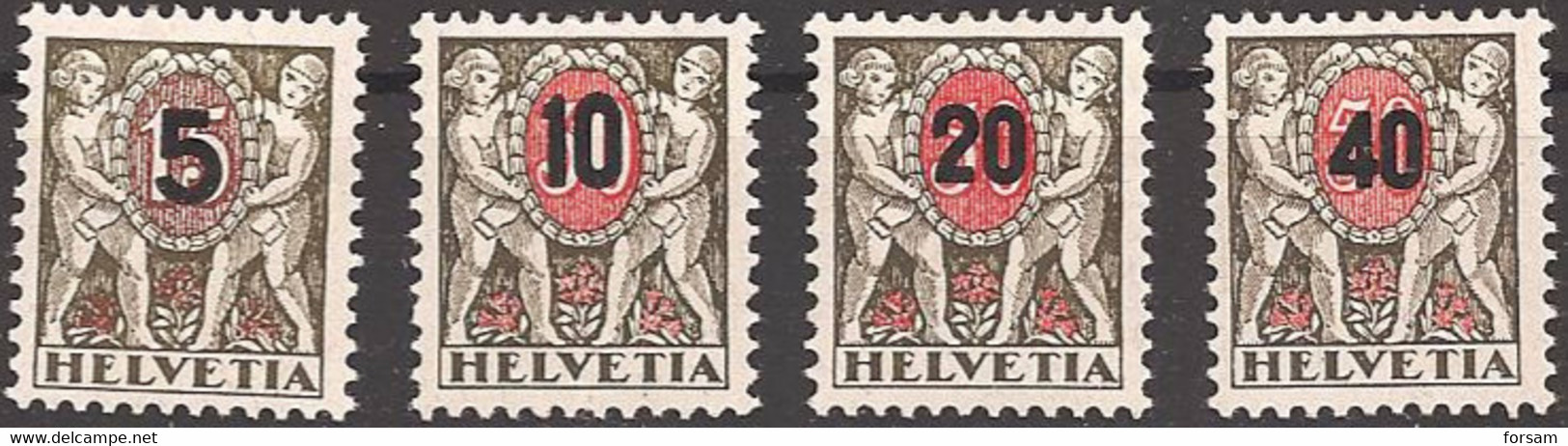 SWITZERLAND..1937..Michel # 50-53...MLH...Portomarken...MiCV - 13 Euro. - Unused Stamps