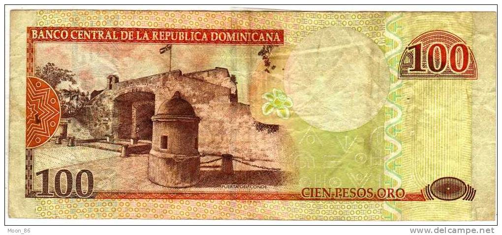 100 Pesos - 2002 - Banque Centrale Dde La Republique Dominicaine -  Serie EK -  Bon état - Dominikanische Rep.