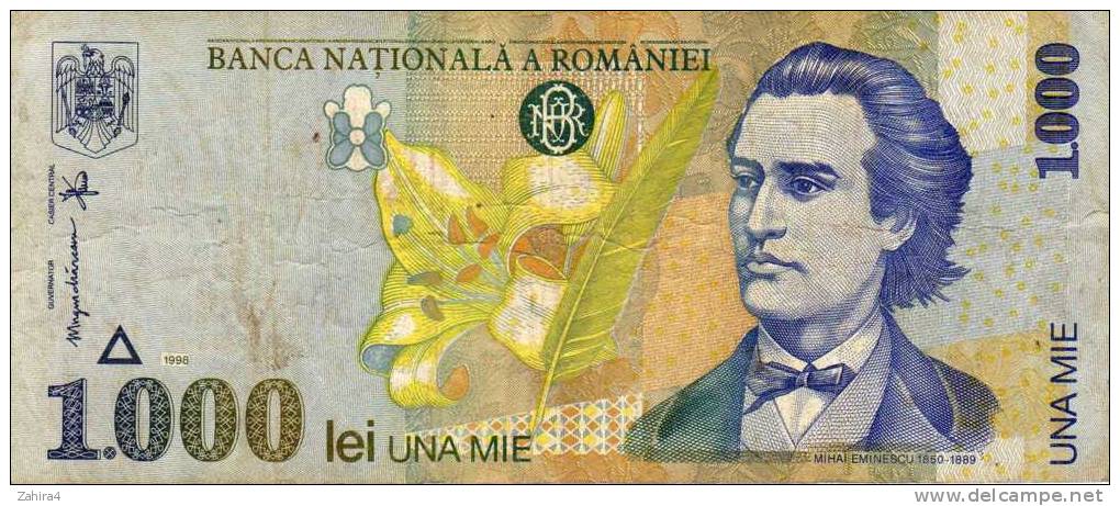 Banca Nationala A Romaniei - 1.000 Lei Una Mie - Mihai Eminescu - Roumanie