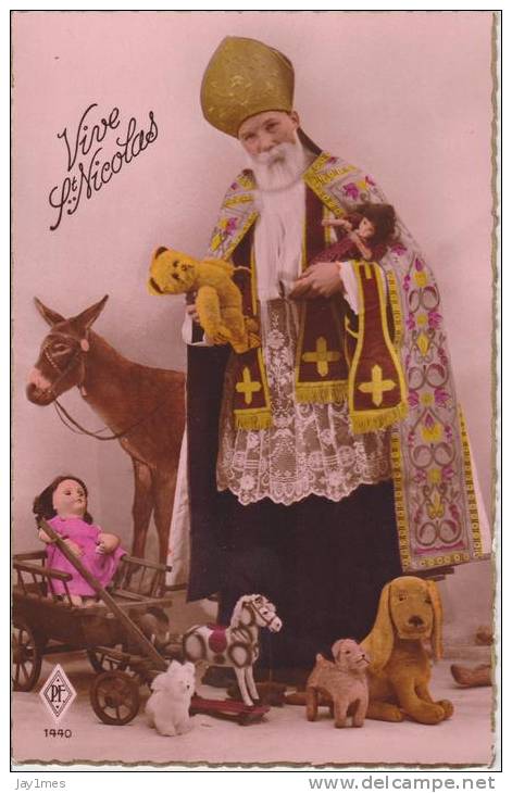 Lot 4 Cpa Fantaisie-St-Nicolas / Sinterklaas / Sint Niklaas-nicolaus-nikolaus -jouet-enfant-ane - Andere & Zonder Classificatie