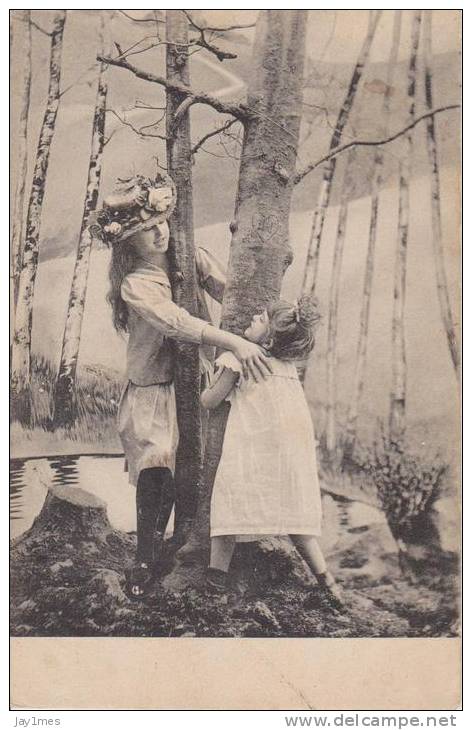 Cpa-fantaisie--vintage-postcard-  Enfant---fille-girl- - Autres & Non Classés