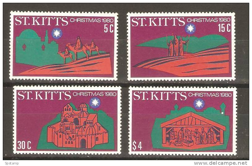 Saint Kitts 1980 Xmas Set 4 MNH - St.Kitts En Nevis ( 1983-...)