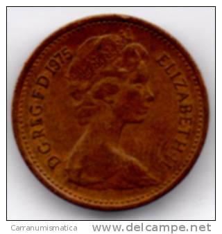 GREAT BRITAIN / GRAN BRETAGNA - ELIZABETH II -  1/2 NEW PENNY ( 1975 ) - 1/2 Penny & 1/2 New Penny