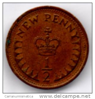 GREAT BRITAIN / GRAN BRETAGNA - ELIZABETH II -  1/2 NEW PENNY ( 1975 ) - 1/2 Penny & 1/2 New Penny