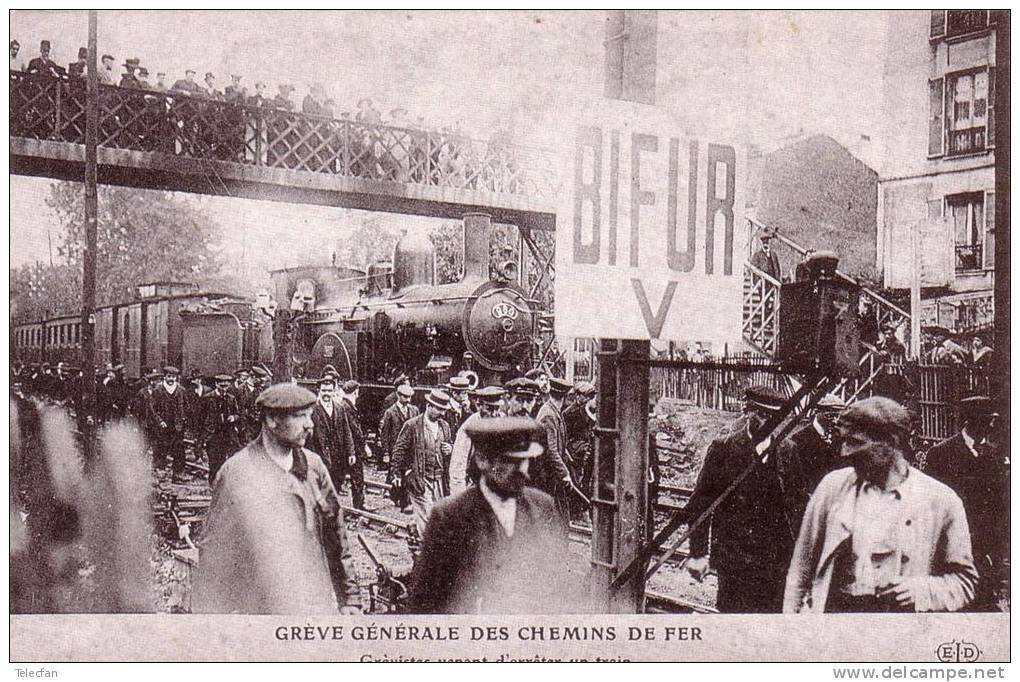 REPRODUCTION CPA GREVE GENERALE CHEMINS DE FER TRAIN - Photos