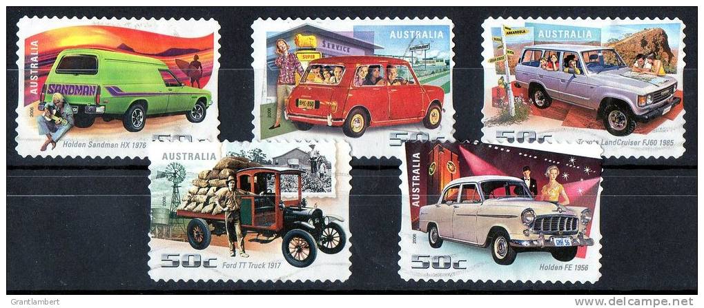 Australia 2006 Cars Set Of 5 Self-adhesives Used - - - Gebraucht