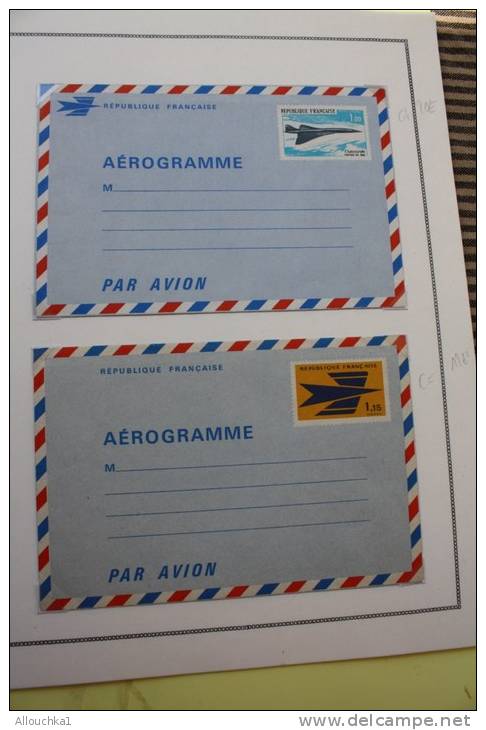 8 Entiers Postaux Aérogrammes >Collection Montée Sur Feuilles MOC >cote Importante Vendus 1&euro; Piéce - Aerograms