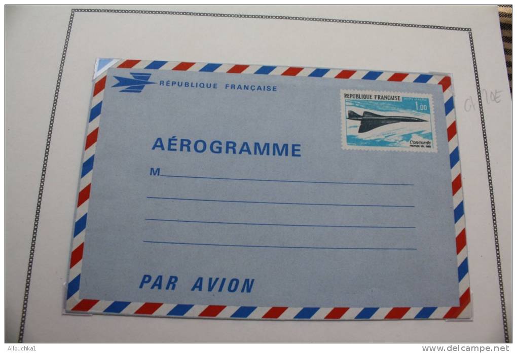 8 Entiers Postaux Aérogrammes >Collection Montée Sur Feuilles MOC >cote Importante Vendus 1&euro; Piéce - Aerograms