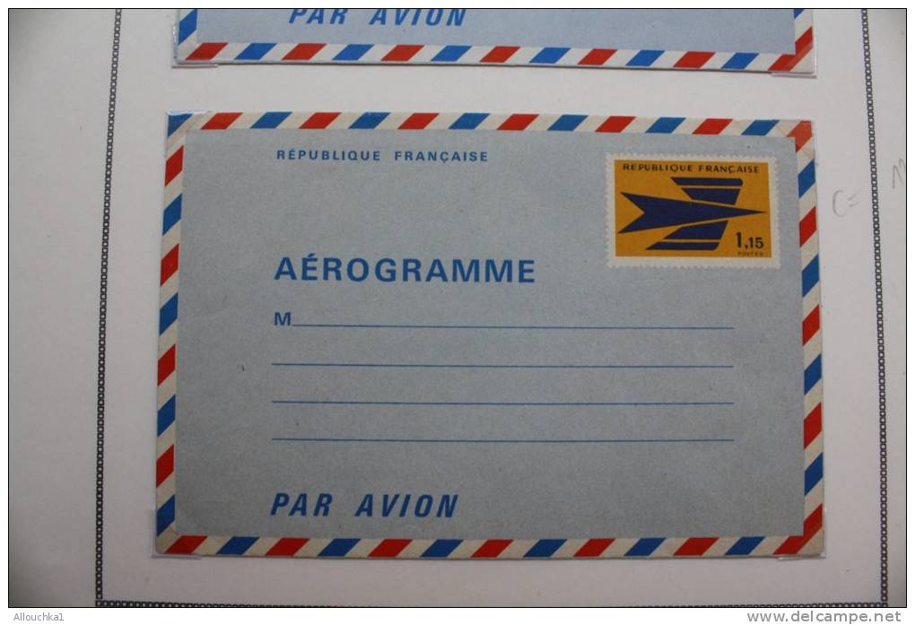 8 Entiers Postaux Aérogrammes >Collection Montée Sur Feuilles MOC >cote Importante Vendus 1&euro; Piéce - Aérogrammes