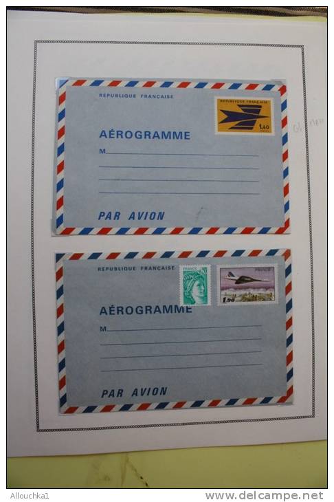 8 Entiers Postaux Aérogrammes >Collection Montée Sur Feuilles MOC >cote Importante Vendus 1&euro; Piéce - Aerogramme