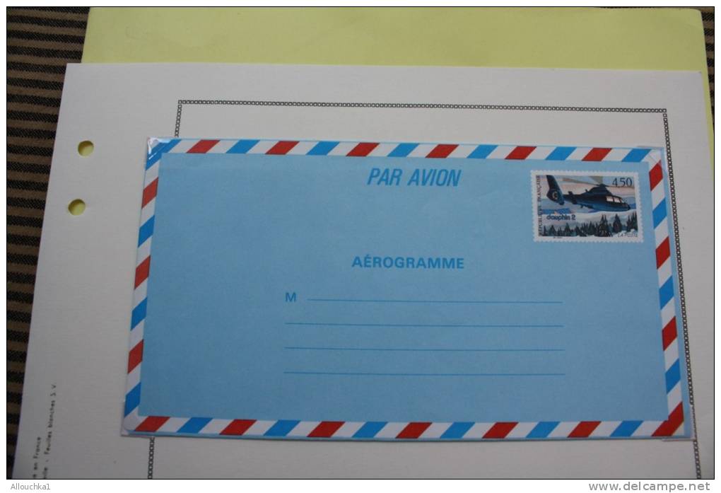 8 entiers postaux aérogrammes >Collection montée sur feuilles MOC >cote importante vendus 1&euro; piéce