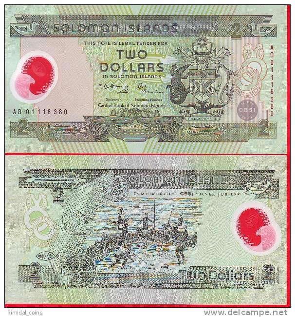 Solomon Island, 2 Dollars  2001 / Polymer, UNC - Solomon Islands