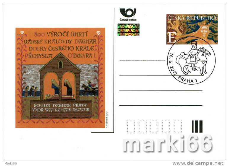 Czech Republic - 2012 - 800th Anniversary Of Death Of Danish Queen Dagmar - Postcard With Original Stamp And Postmark - Ansichtskarten