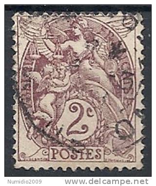 1900 FRANCIA USATO ALLEGORIA TIPO BLANC 2 CENT  - FR009-2 - 1900-29 Blanc