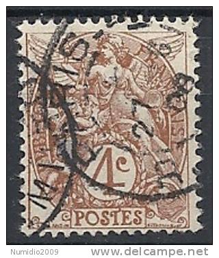 1900 FRANCIA USATO ALLEGORIA TIPO BLANC 4 CENT - FR009-2 - 1900-29 Blanc