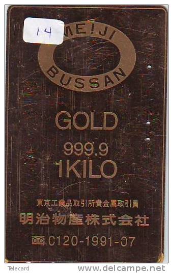 Télécarte Japon * D´OR * PHONECARD JAPAN * FINE GOLD * GOLDBARS  (14) TELEFONKARTE * 1 KILO FINEGOLD - Briefmarken & Münzen