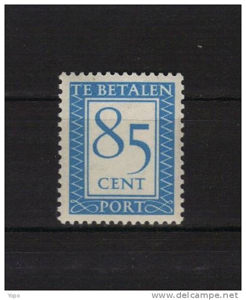 PAYS BAS : Année 1947  - 1958, Timbre – Taxe,  85 Cent, N° 101,Neuf Avec Gomme Sans Trace De Charnière - Postage Due