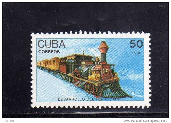 CUBA 1964 TRAIN RAILWAY LOCOMOTIVE - TRENO LOCOMOTIVA FERROVIA MNH - Nuevos